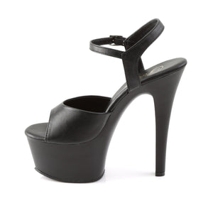 ASPIRE-609 Pleaser 6 Inch Heel Black Sexy Sandals