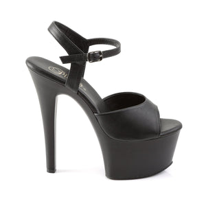 ASPIRE-609 Pleaser 6 Inch Heel Black Sexy Sandals