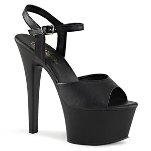 ASPIRE-609 Pleaser 6 Inch Heel Black Sexy Sandals