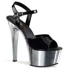 Load image into Gallery viewer, ASPIRE-609 6 Inch Heel Black Silver Chrome Pole Dancing Shoe