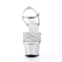 Load image into Gallery viewer, ASPIRE-609G 6&quot; Heel Silver Glitter Sexy Sandals