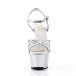 ASPIRE-609G 6" Heel Silver Glitter Sexy Sandals