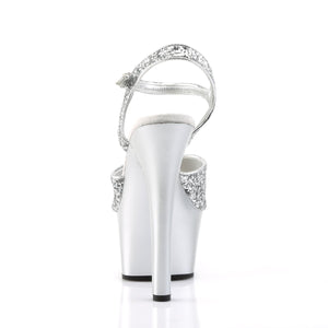 ASPIRE-609G 6" Heel Silver Glitter Sexy Sandals