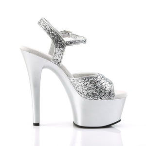 ASPIRE-609G 6" Heel Silver Glitter Sexy Sandals