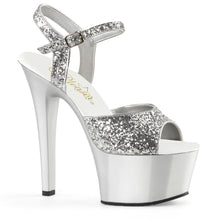 Load image into Gallery viewer, ASPIRE-609G 6&quot; Heel Silver Glitter Sexy Sandals