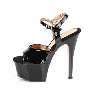 ASPIRE-609TT Pleaser 6 Inch Heel Black Sexy Sandals