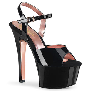 ASPIRE-609TT Pleaser 6 Inch Heel Black Sexy Sandals