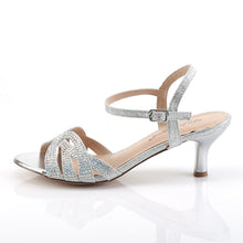 Load image into Gallery viewer, AUDREY-03 Fetish Heels Silver Shimmering Fabric Sexy Shoes