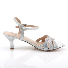 Load image into Gallery viewer, AUDREY-03 Fetish Heels Silver Shimmering Fabric Sexy Shoes