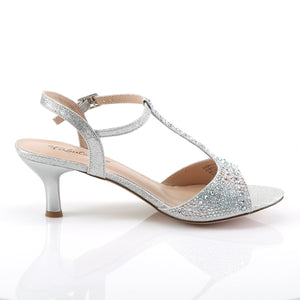 AUDREY-05 Fetish Heels Silver Shimmering Fabric Sexy Shoes