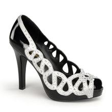 Load image into Gallery viewer, AVA-12 Pin Up Glamour 4.5&quot; Heel Black Silver Platforms Shoes