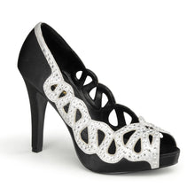 Load image into Gallery viewer, AVA-12 Sexy Retro Glamour 4.5&quot; Heel Black &amp; Silver Platforms