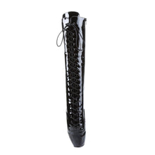 Load image into Gallery viewer, BALLET-2020 Devious Fetish 7&quot; Heel Black Patent Knee Boots