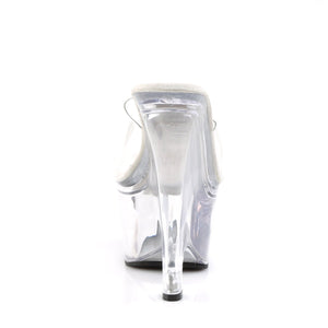 BEAU-601 Pleasers 6.5 Inch Heel Clear Pole Dancing Wedges