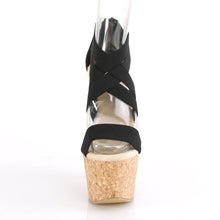 Load image into Gallery viewer, BEAU-669 Pleaser 6.5 Inch Heel Black Pole Dancing Wedges