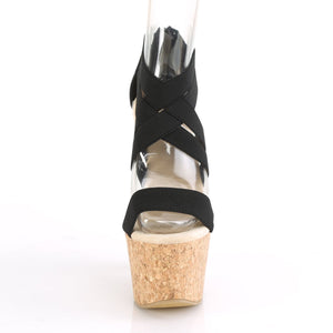 BEAU-669 Pleaser 6.5 Inch Heel Black Pole Dancing Wedges