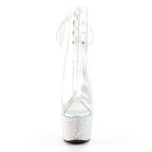 Load image into Gallery viewer, BEJEWELED-1018DM-7 7 Inch Clear Silver Bling Strippers Boots