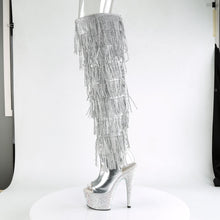 Load image into Gallery viewer, BEJEWELED-3019RSF-7 Sexy 7 Inch Heel Silver Rhinestones Boot