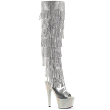 Load image into Gallery viewer, BEJEWELED-3019RSF-7 Sexy 7 Inch Heel Silver Rhinestones Boot