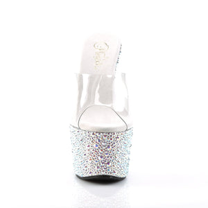 BEJEWELED-701MS Sexy 7" Heel Clear Silver Bling Sexy Shoes