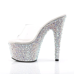 BEJEWELED-701MS Sexy 7" Heel Clear Silver Bling Sexy Shoes