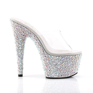 BEJEWELED-701MS Sexy 7" Heel Clear Silver Bling Sexy Shoes