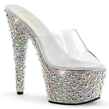 Load image into Gallery viewer, BEJEWELED-701MS Sexy 7&quot; Heel Clear Silver Bling Sexy Shoes