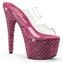 Load image into Gallery viewer, BEJEWELED-702PS Pleaser Sexy 7&quot; Heel Clear and H Pink Shoes