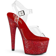 Load image into Gallery viewer, BEJEWELED-708DM Pleaser Sexy 7&quot; Clear Red Bling Sexy Shoes