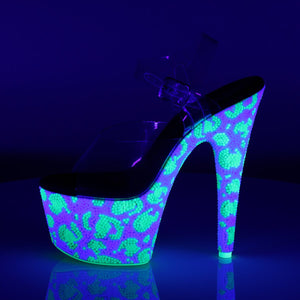 BEJEWELED-708UVLP Sexy 7Inch White Neon Green Sexy Shoes