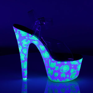 BEJEWELED-708UVLP Sexy 7Inch White Neon Green Sexy Shoes