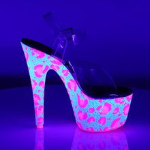 Load image into Gallery viewer, BEJEWELED-708UVLP Sexy 7&quot; Heel Clear White Neon Pink Shoes