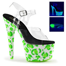 Load image into Gallery viewer, BEJEWELED-708UVLP Sexy 7Inch White Neon Green Sexy Shoes