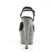 Load image into Gallery viewer, BEJEWELED-709DM Sexy 7&quot; Heel Black  w Pewter Stripper Shoe