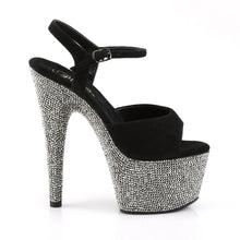 Load image into Gallery viewer, BEJEWELED-709DM Sexy 7&quot; Heel Black  w Pewter Stripper Shoe