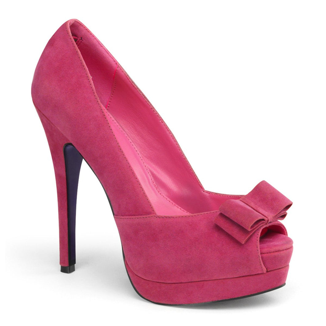 BELLA-10 Pin Up Couture 5 Inch Heel Fuchsia Suede Platforms