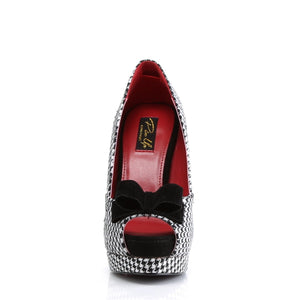 BELLA-11 Pin Up Couture 5" Heel Houndstooth Fabric Platforms