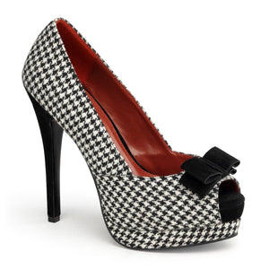 BELLA-11 Pin Up Couture 5" Heel Houndstooth Fabric Platforms