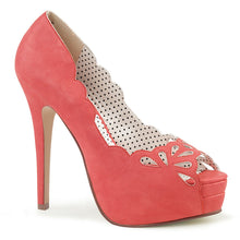 Load image into Gallery viewer, BELLA-30 Pin Up Couture 5&quot; Heel Coral Faux Leather Platforms