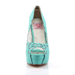 BELLA-30 Pin Up Couture 5" Heel Teal Faux Leather Platforms