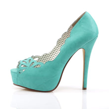 Load image into Gallery viewer, BELLA-30 Pin Up Couture 5&quot; Heel Teal Faux Leather Platforms