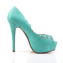 Load image into Gallery viewer, BELLA-30 Pin Up Couture 5&quot; Heel Teal Faux Leather Platforms