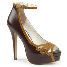 Load image into Gallery viewer, BELLA-31 Pin Up Couture 5 Inch Heel D. Brown Platforms