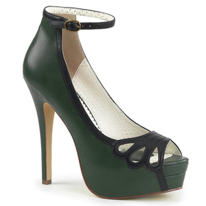 BELLA-31 Pin Up Couture 5 Inch Heel D. Green Platforms