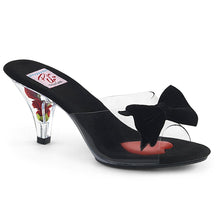 Load image into Gallery viewer, BELLE-301BOW Pin Up 3&quot; Heel Clear and Black Fetish Footwear