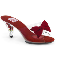 Load image into Gallery viewer, BELLE-301BOW Pin Up 3&quot; Heel Clear and Red Fetish Footwear