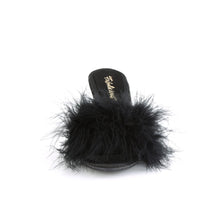 Load image into Gallery viewer, BELLE-301F Fabulicious 3 Inch Heel Black Marabou Sexy Shoes