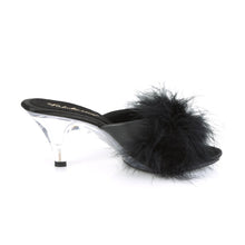 Load image into Gallery viewer, BELLE-301F Fabulicious 3 Inch Heel Black Marabou Sexy Shoes