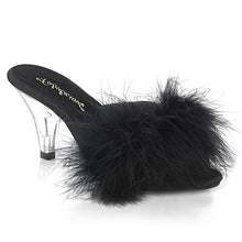 Load image into Gallery viewer, BELLE-301F Fabulicious 3 Inch Heel Black Marabou Sexy Shoes