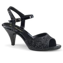 Load image into Gallery viewer, BELLE-309G Fabulicious 3 Inch Heel Black Glitter Sexy Shoes